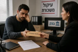 עובד מודאג מקבל הודעה על עיקול משכורת